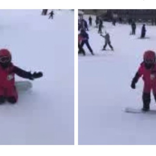 2017/01 First Snowboard lesson