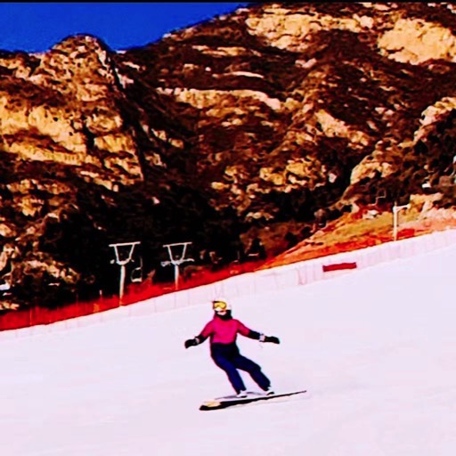 I started practising snowboard giant slalom.